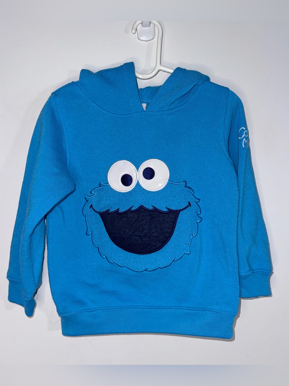 Vintage 2002 Sesame Street Cookie Monster Kids Hoodie Blue Sweatshirt Size 4T